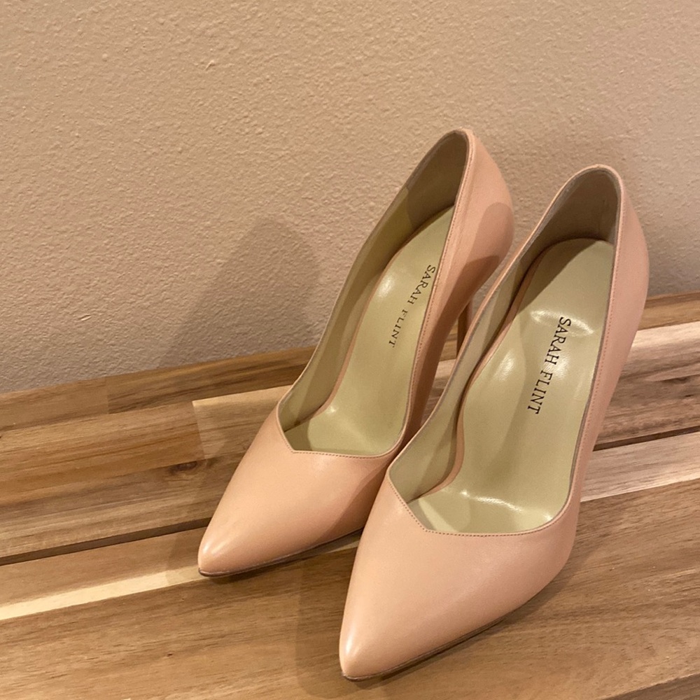 Sarah Flint Perfect Pump 100mm height, size 37, pale pink leather